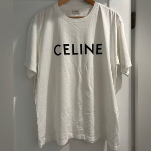 Men’s white Celine t-shirt.